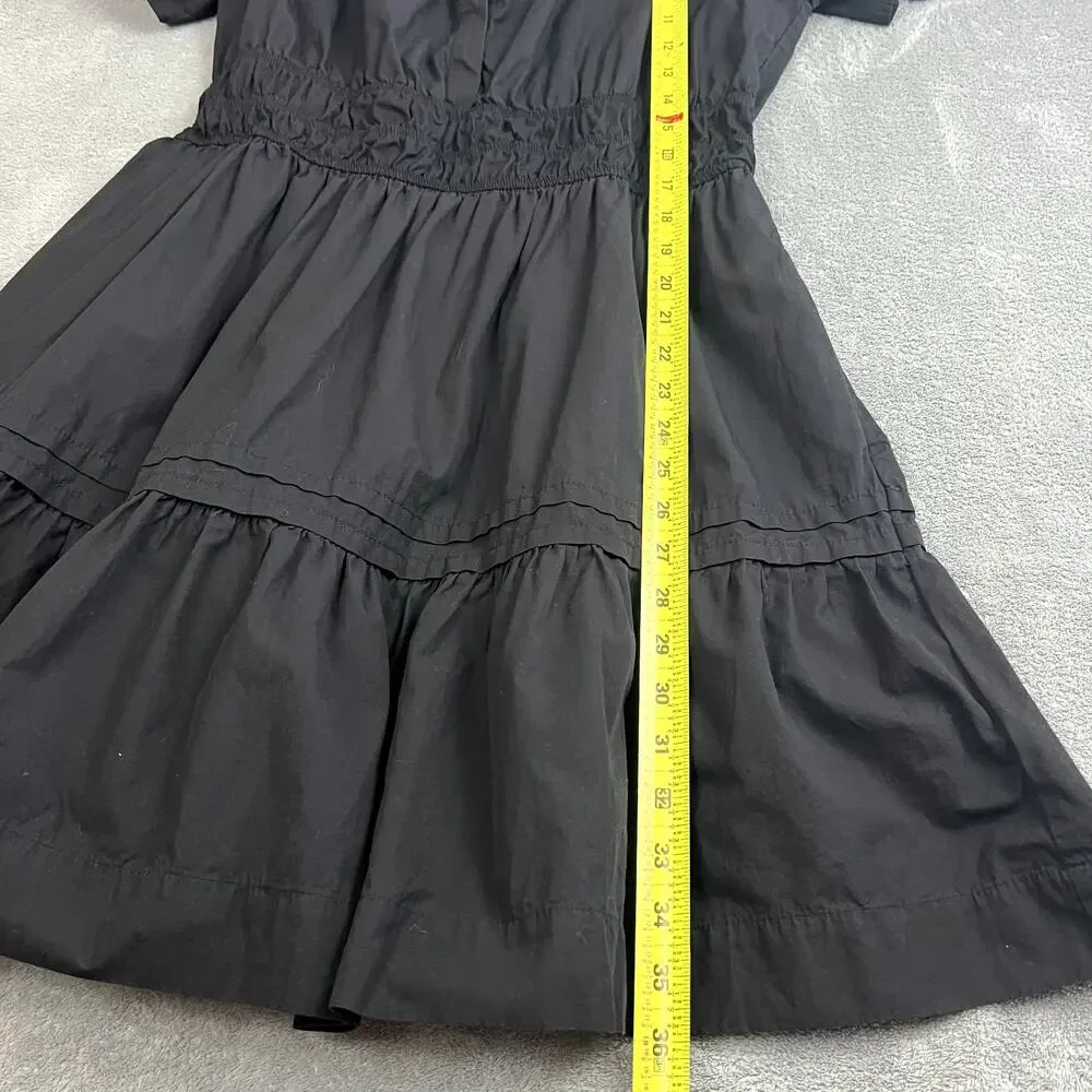 Anthropologie Somerset Mini Dress Womens L Black Tiered Boho Peasant - Picture 10 of 10